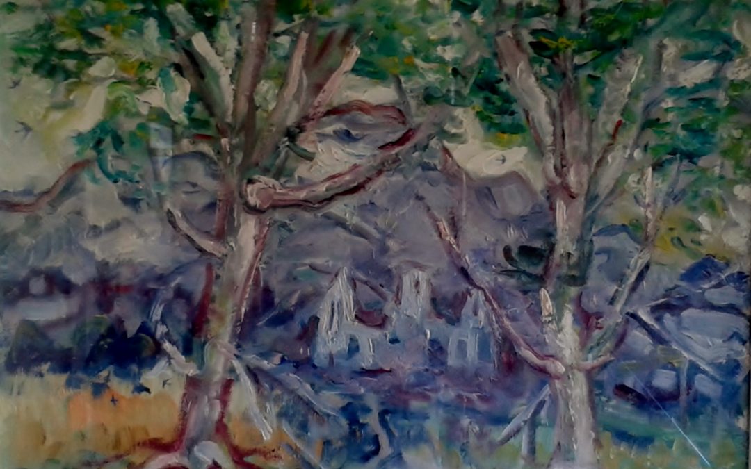 Corcomroe Abbey with trees
