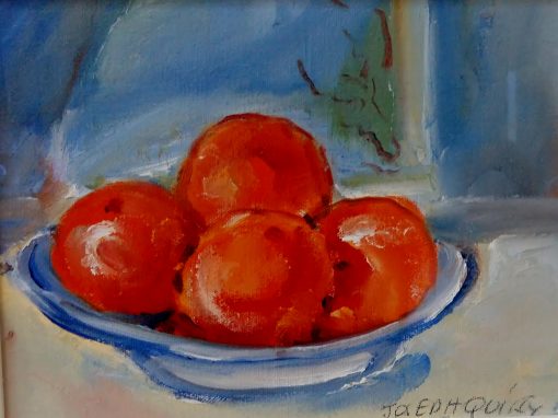 Oranges on plate, after Cezanne