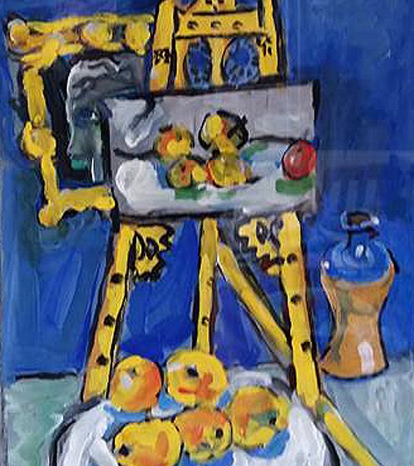 Still life with yellow easel