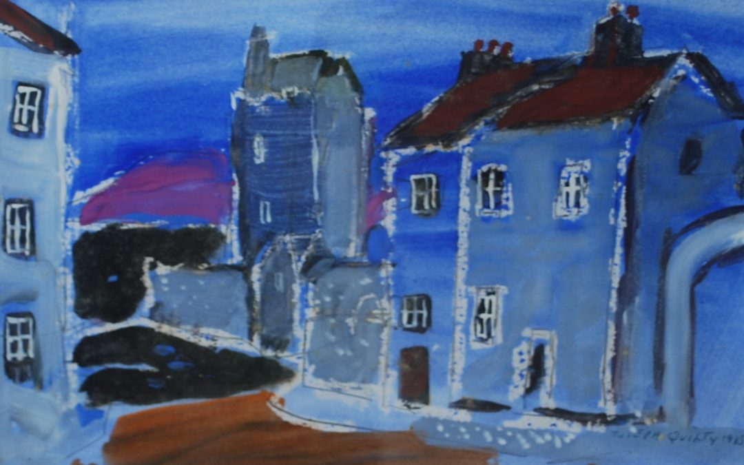Kinvara from the Gort Road in blue