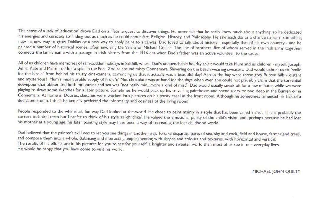 Memories of my Father, by Michael Quilty (cont.)