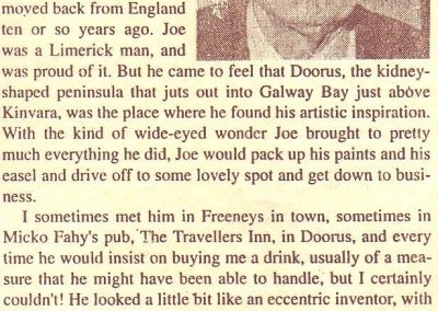 Jeff O’Connell on Joe Quilty, Galway Advertiser newspaper