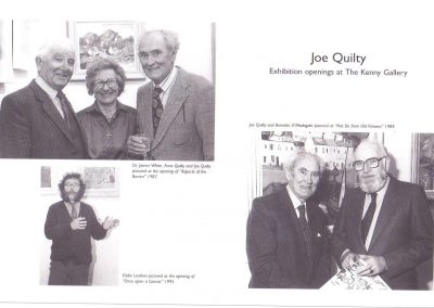 Prof. Brendan Madigan, James White, Eddie Lenihan; each opened Joe Quilty exhibitions