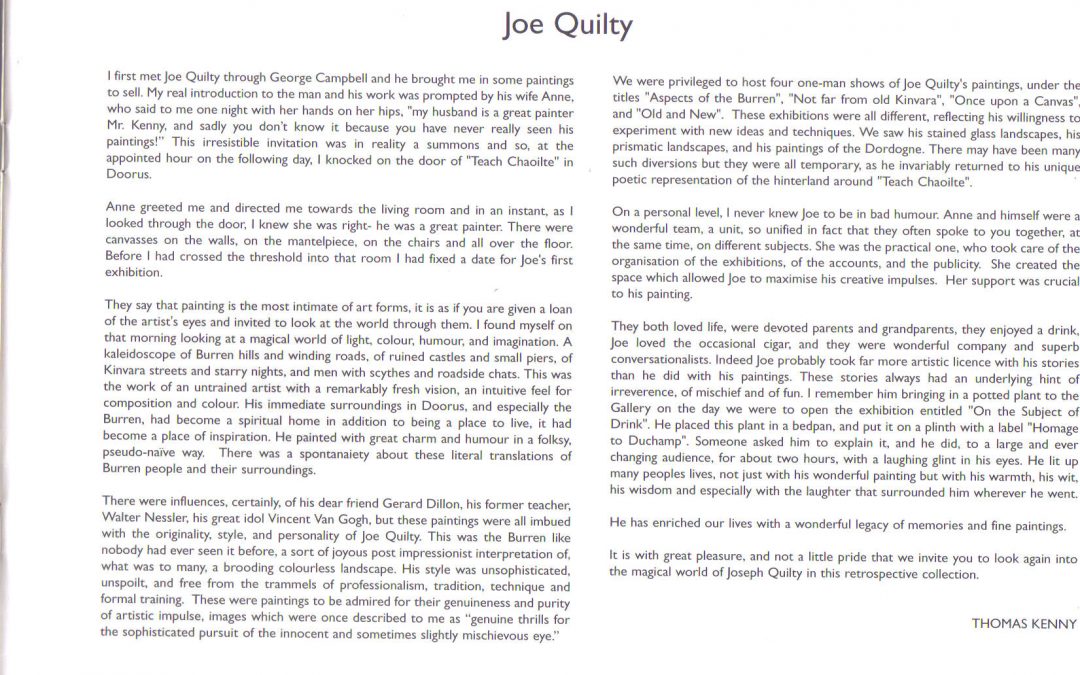 Tom Kenny on Joe Quilty